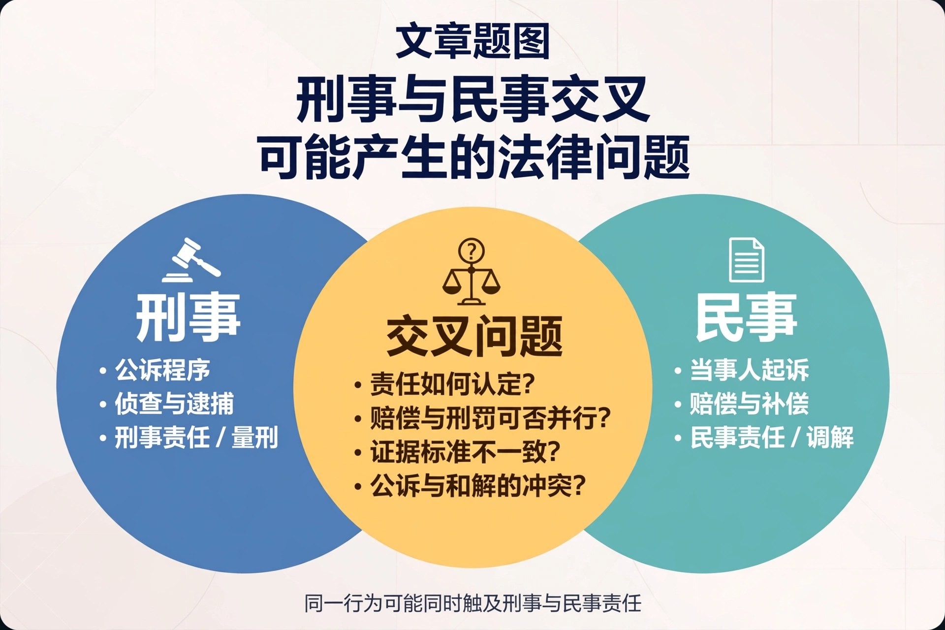刑事与民事交叉可能产生的法律问题题图 刑事与民事交叉可能产生的法律问题题图